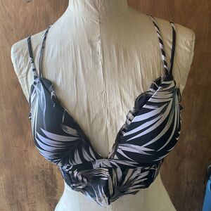 VICTORIA'S SECRET PINK Push Up BRA Medium Mesh Ruffle Tropical NWOT